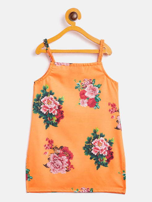 Vastramay SISHU Girls Multicolor-Base-Yellow Cotton Blend Kurta and Dhoti Set